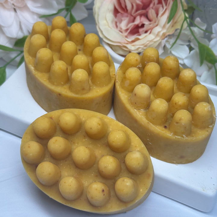 Exfoliating Orange Massage Bar with Carrot Juice and Sea Salt Artisan Soap