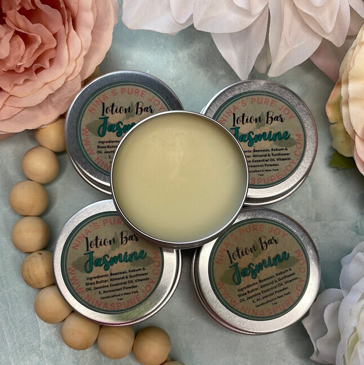 Jasmine Solid Beeswax & Shea Butter All-Natural Moisturizing Lotion Bar for Eczema Dry Skin