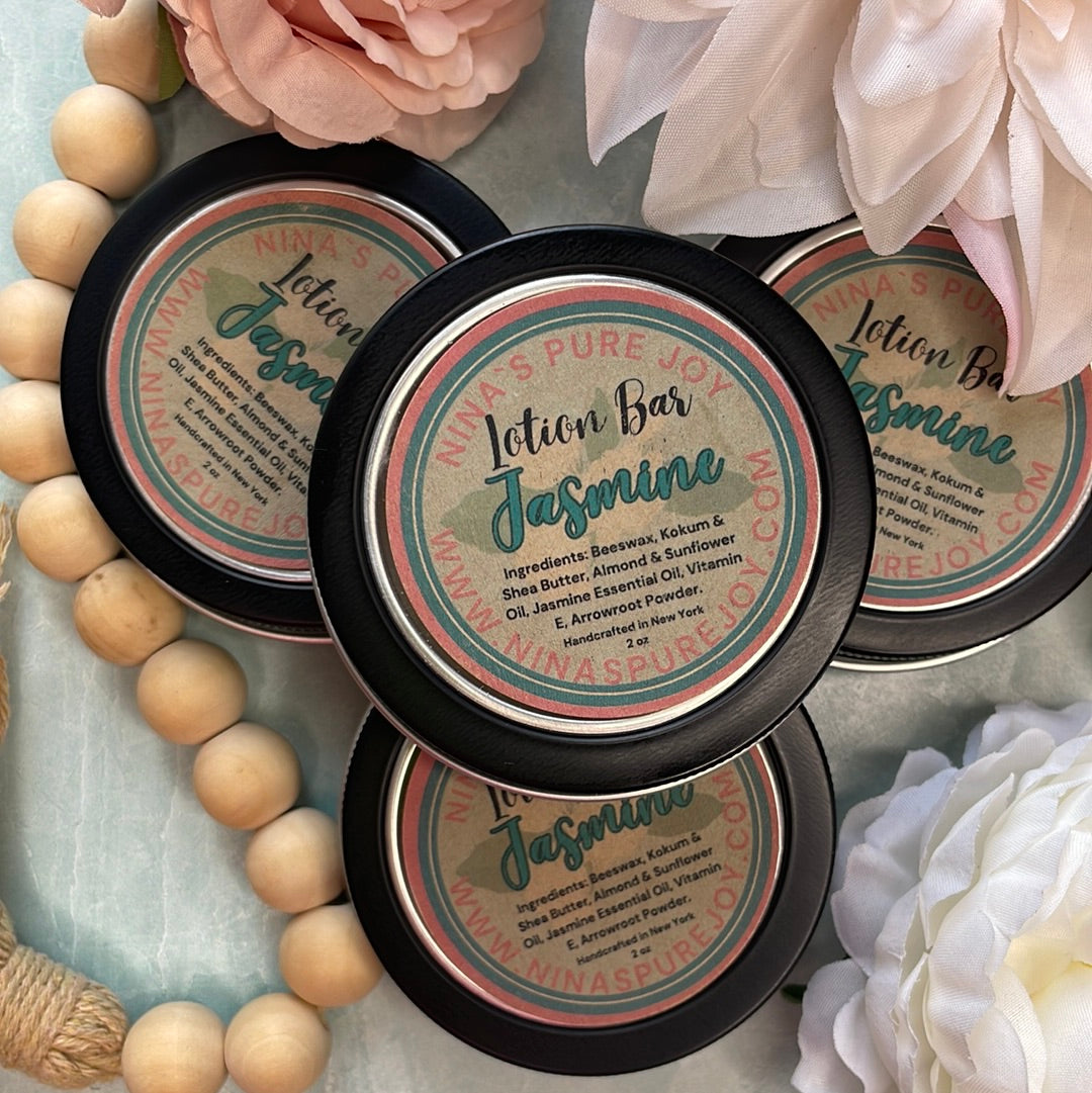 Jasmine Solid Beeswax & Shea Butter All-Natural Moisturizing Lotion Bar for Eczema Dry Skin