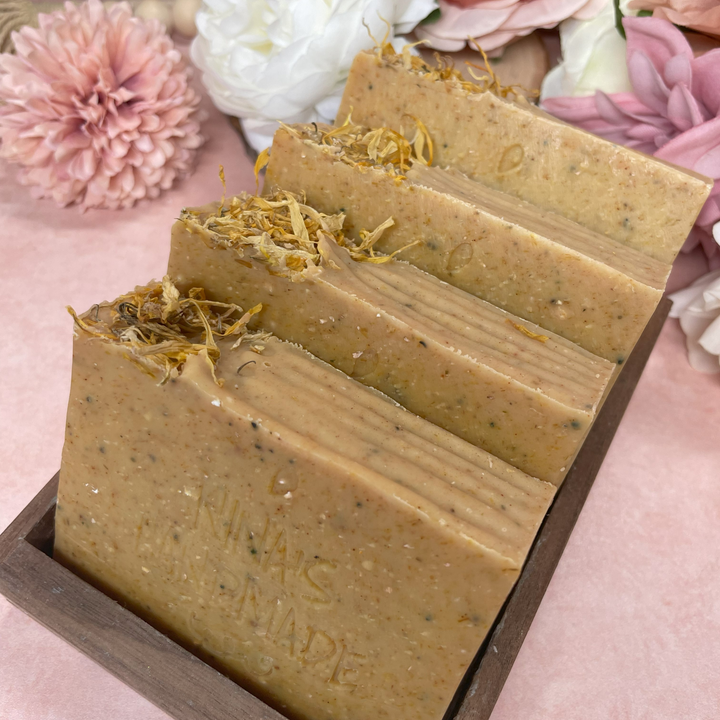 Face Bliss Calendula, Oatmeal, Goat Milk, Sensitive Skin Shea Butter & Jojobal Oil Face Bar