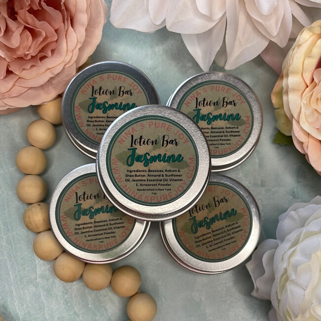 Jasmine Solid Beeswax & Shea Butter All-Natural Moisturizing Lotion Bar for Eczema Dry Skin