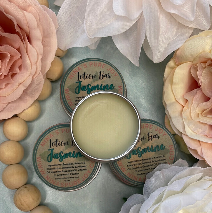 Jasmine Solid Beeswax & Shea Butter All-Natural Moisturizing Lotion Bar for Eczema Dry Skin