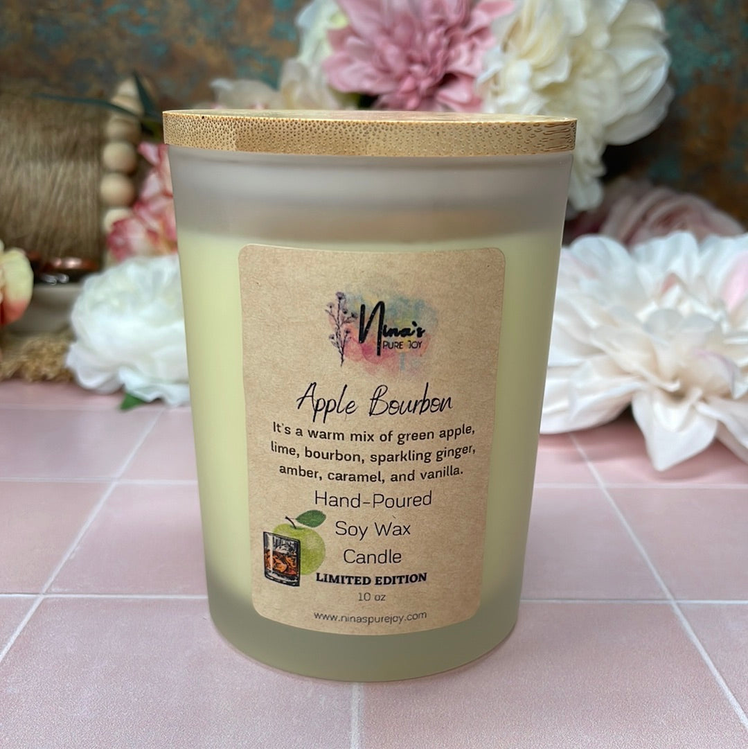 Apple Bourbon, Soy Candle for Relaxing Meditation, Aromatherapy & Gift