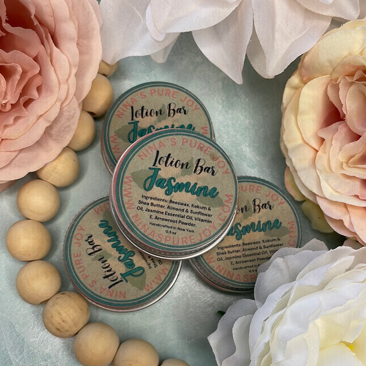 Jasmine Solid Beeswax & Shea Butter All-Natural Moisturizing Lotion Bar for Eczema Dry Skin