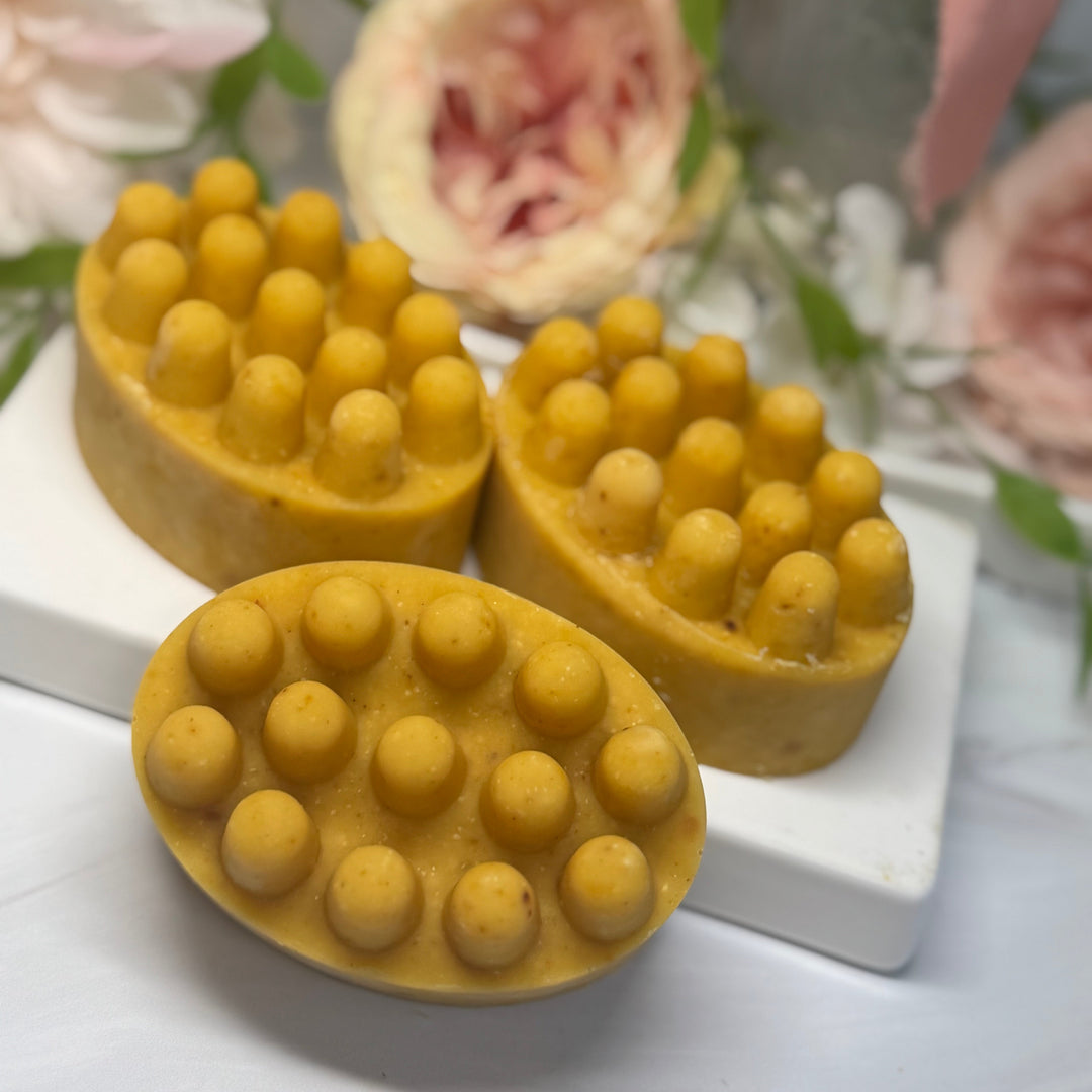 Exfoliating Orange Massage Bar with Carrot Juice and Sea Salt Artisan Soap