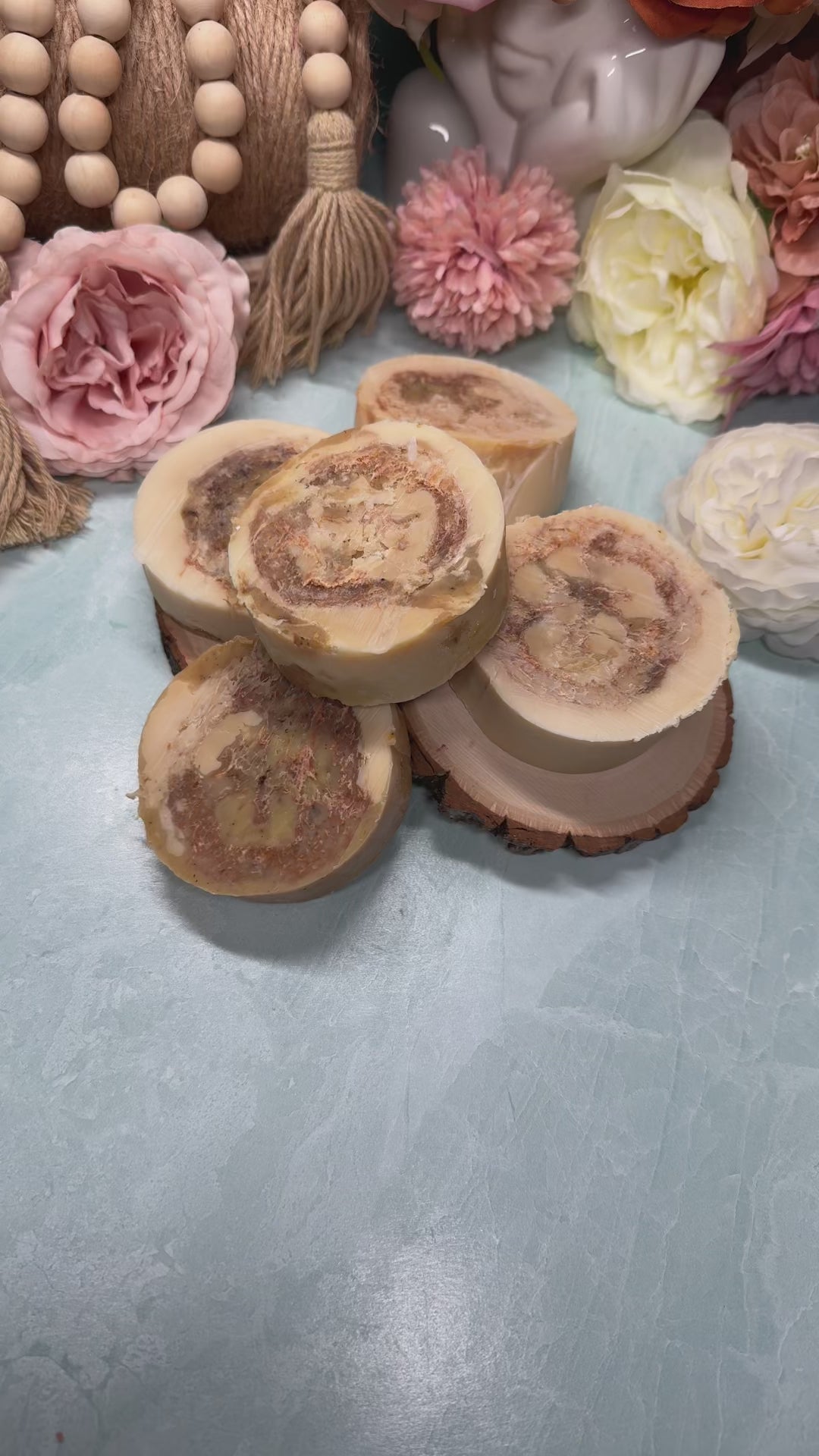 Turmeric Calendula Sage & Vetiver Loofah Round Shea Butter Artisan Soap