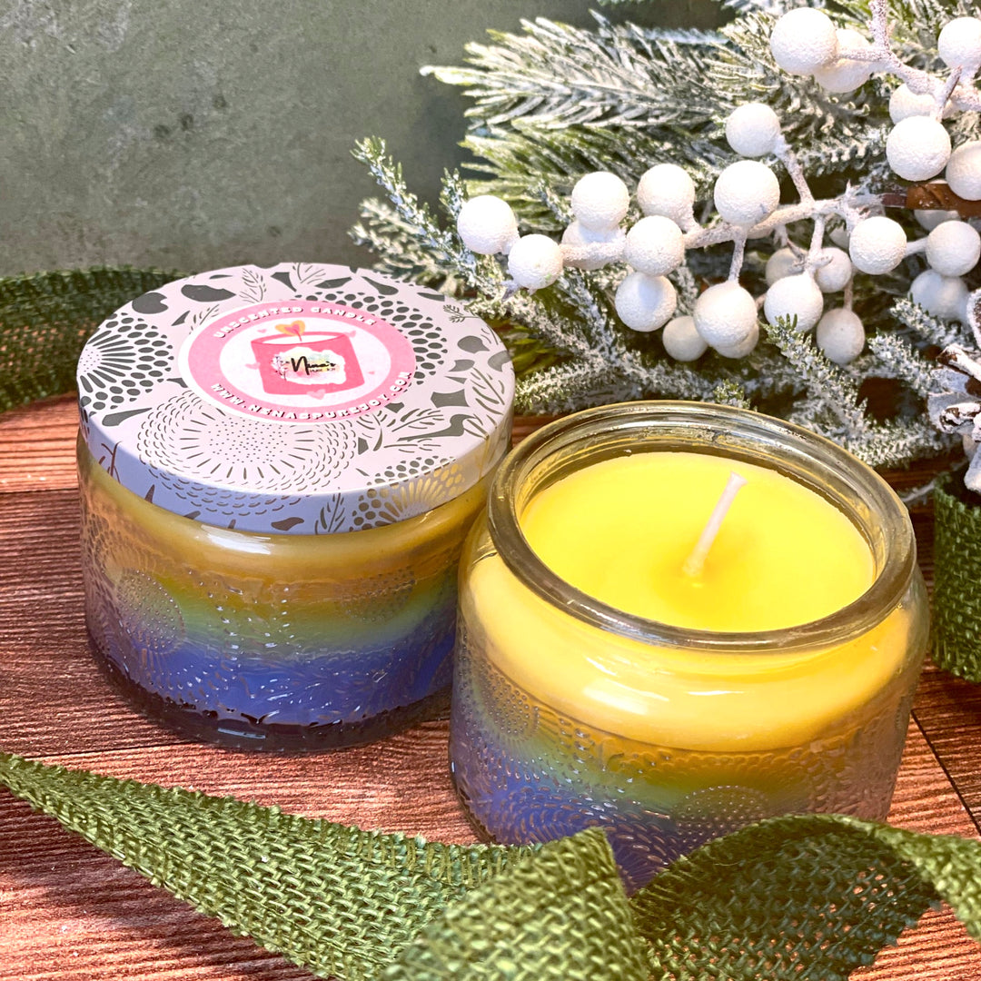 Vegan, Unscented Hypoallergenic Soy Candle for Relaxing Meditation, Aromatherapy & Gift - Nina's Pure Joy